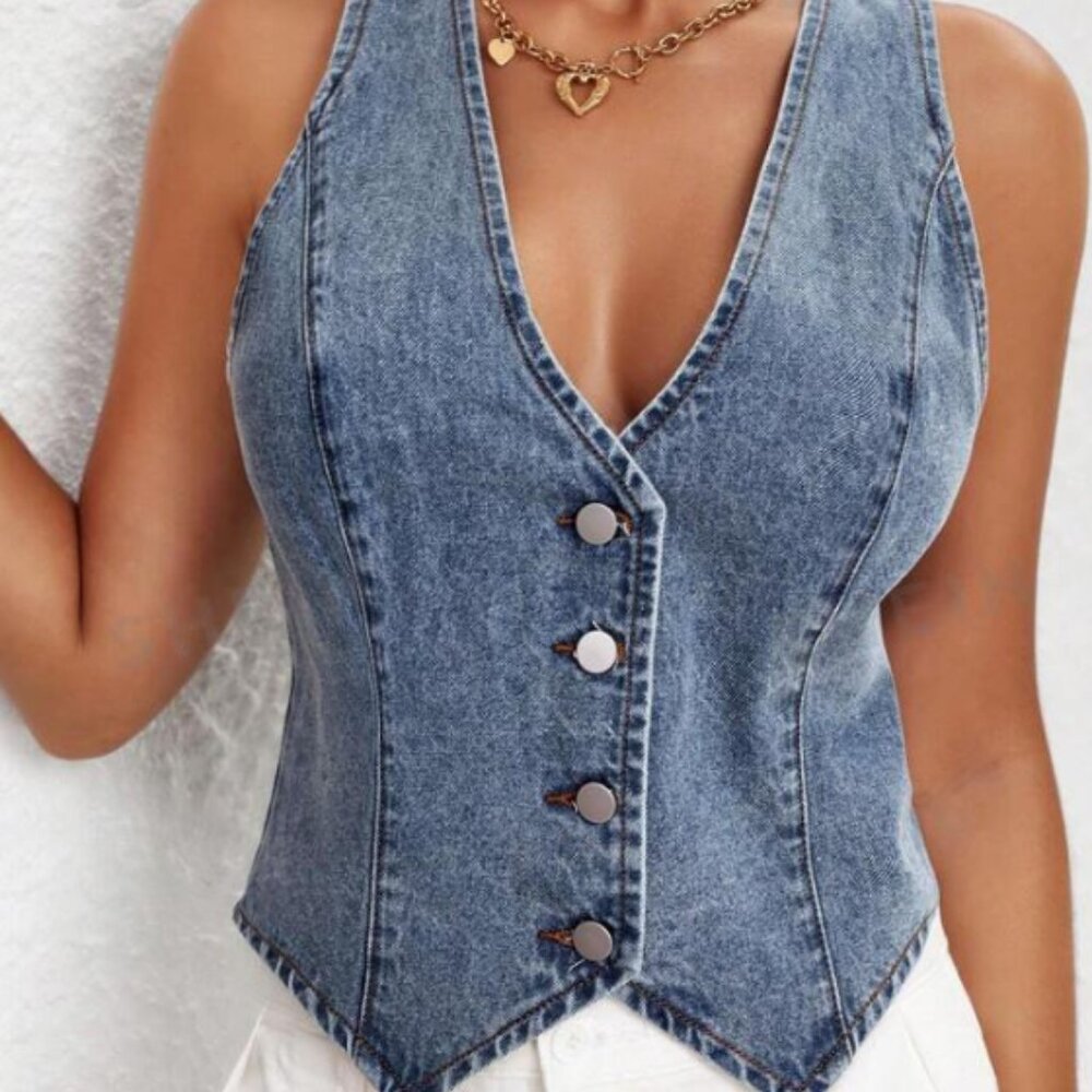 NWT Shein jean vest size L